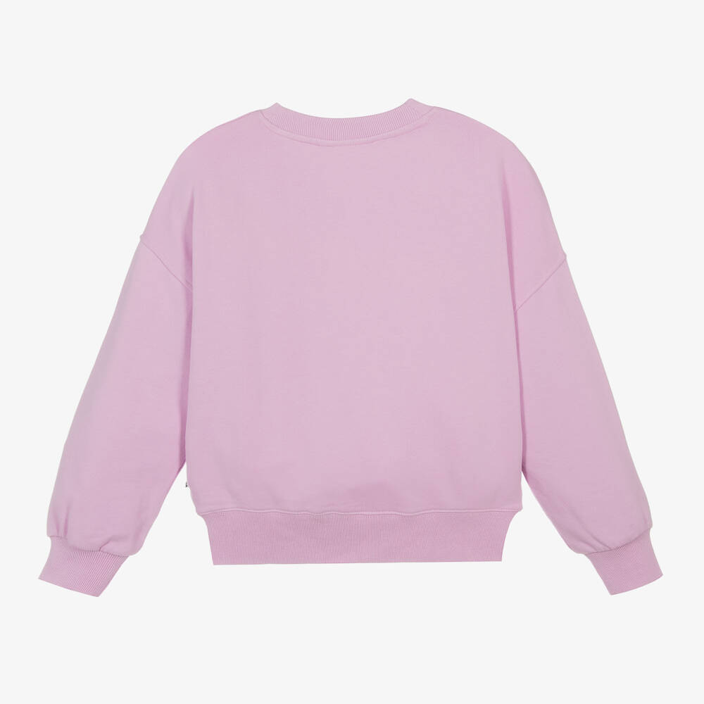 Molo-سويتشيرت مزين بترتر قطن لون زهري للبنات | Childrensalon Outlet