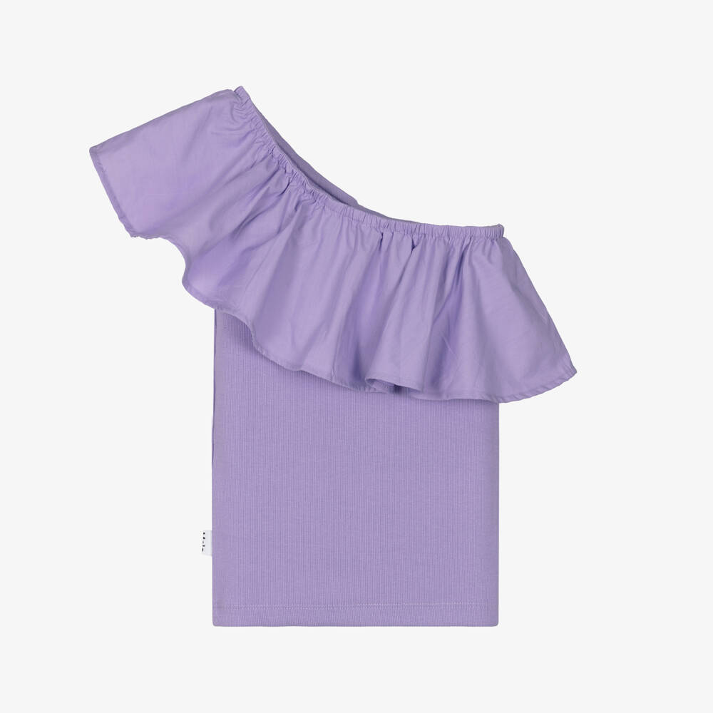 Molo-Лиловый топ на одно плечо из хлопка для девочек | Childrensalon Outlet