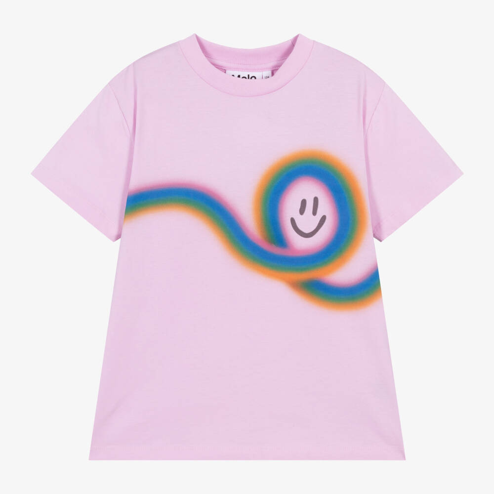 Molo-Girls Lilac Smile Cotton Tee | Childrensalon Outlet
