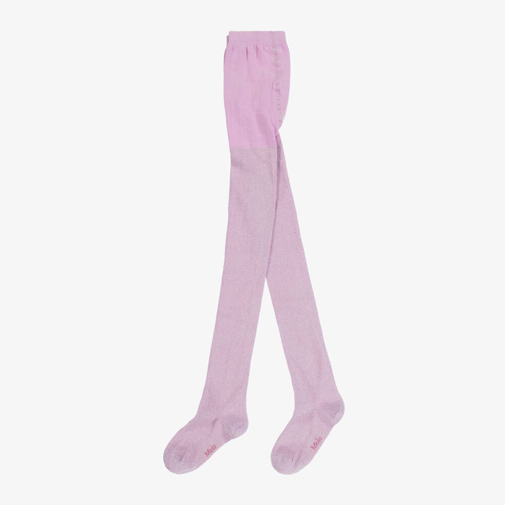 Molo-Girls Lilac Sparkle Knit Tights | Childrensalon Outlet