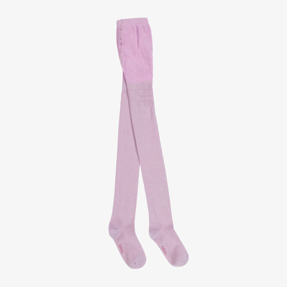 Molo-Girls Lilac Sparkle Knit Tights | Childrensalon Outlet