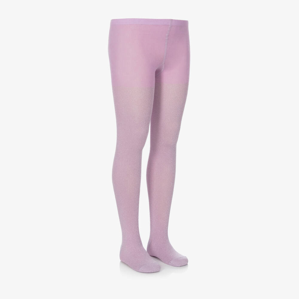 Molo-Girls Lilac Sparkle Knit Tights | Childrensalon Outlet