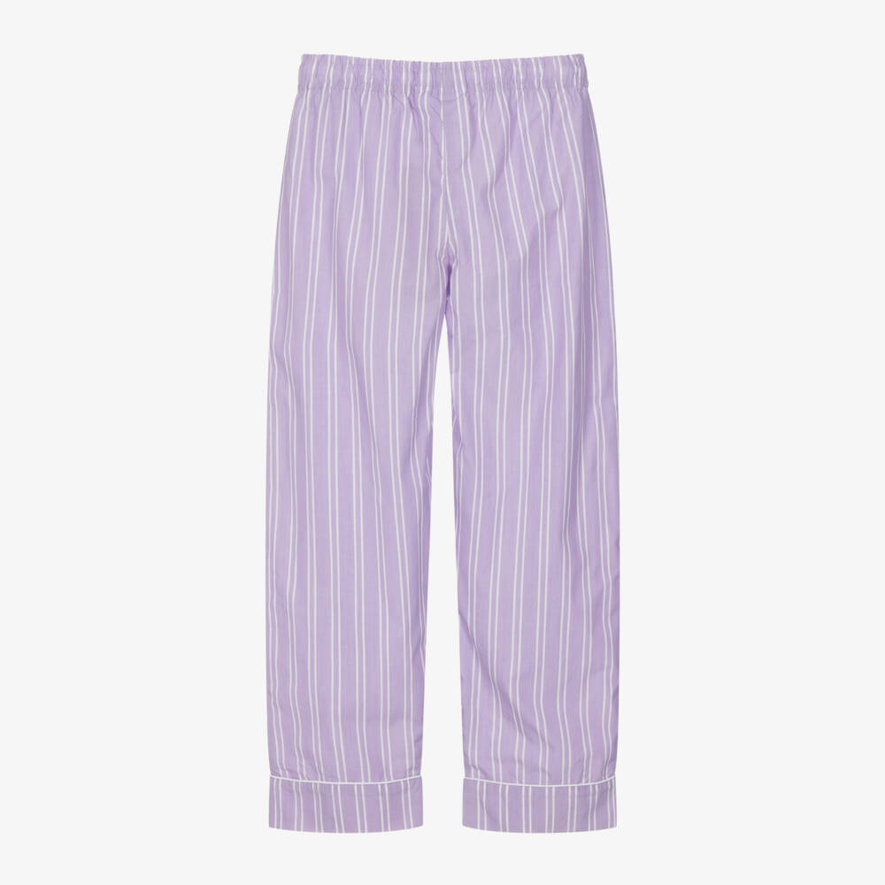 Molo-Girls Lilac Stripe Organic Trousers | Childrensalon Outlet