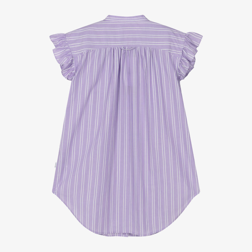 Molo-Girls Lilac Striped Cotton Frock | Childrensalon Outlet