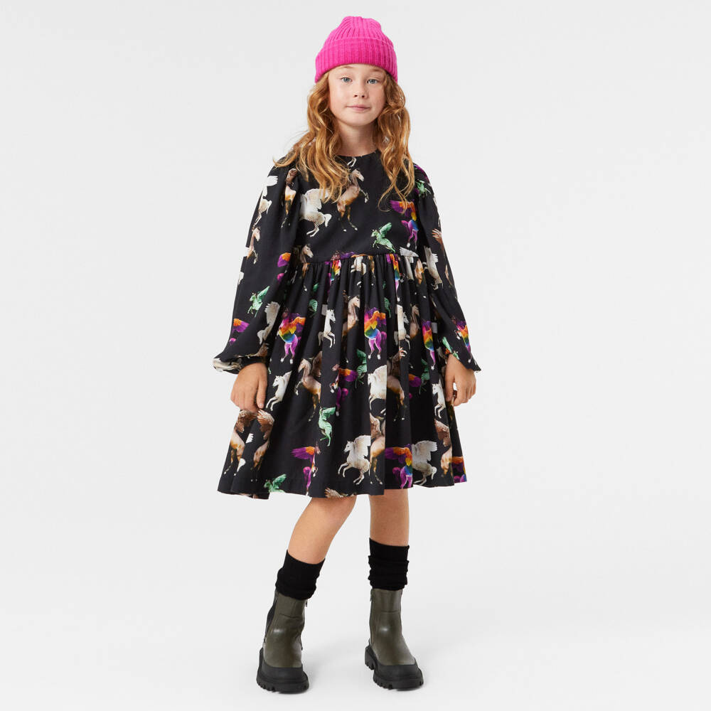 Molo-فستان فيسكوز لون أسود | Childrensalon Outlet