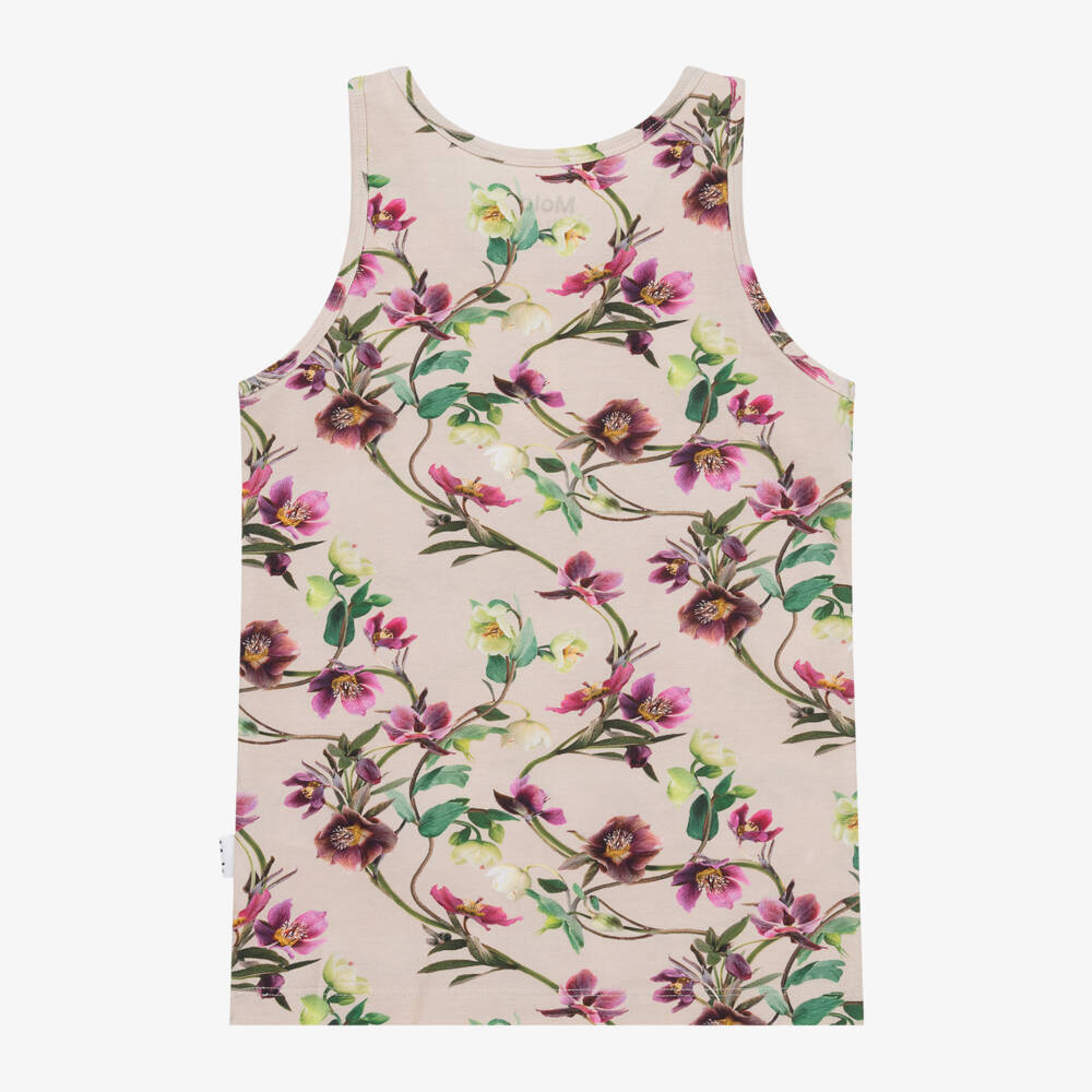 Molo-Girls Mauve Floral Cotton Vests Duo | Childrensalon Outlet