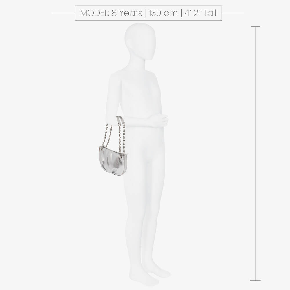 Molo-Girls Metallic Silver Faux Leather Bag | Childrensalon Outlet
