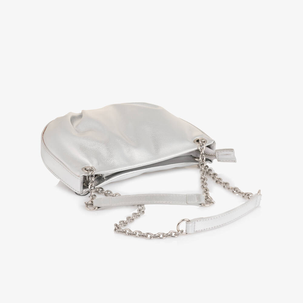 Molo-Girls Metallic Silver Faux Leather Bag | Childrensalon Outlet