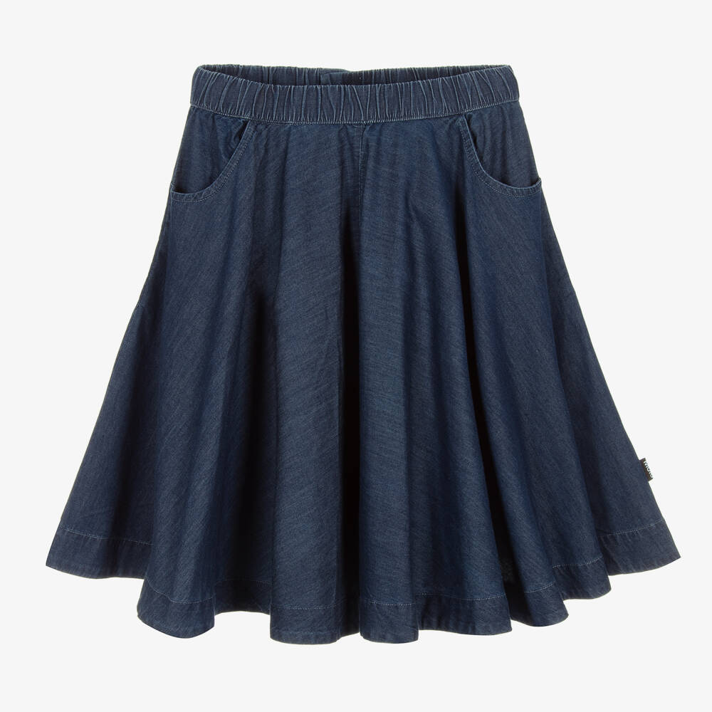 Molo-Girls Mid-Blue Chambray Twirl Skirt | Childrensalon Outlet