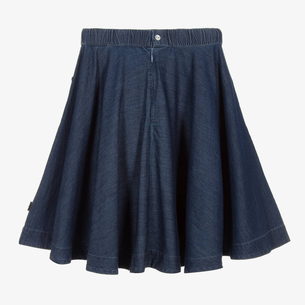 Molo-Girls Mid-Blue Chambray Twirl Skirt | Childrensalon Outlet