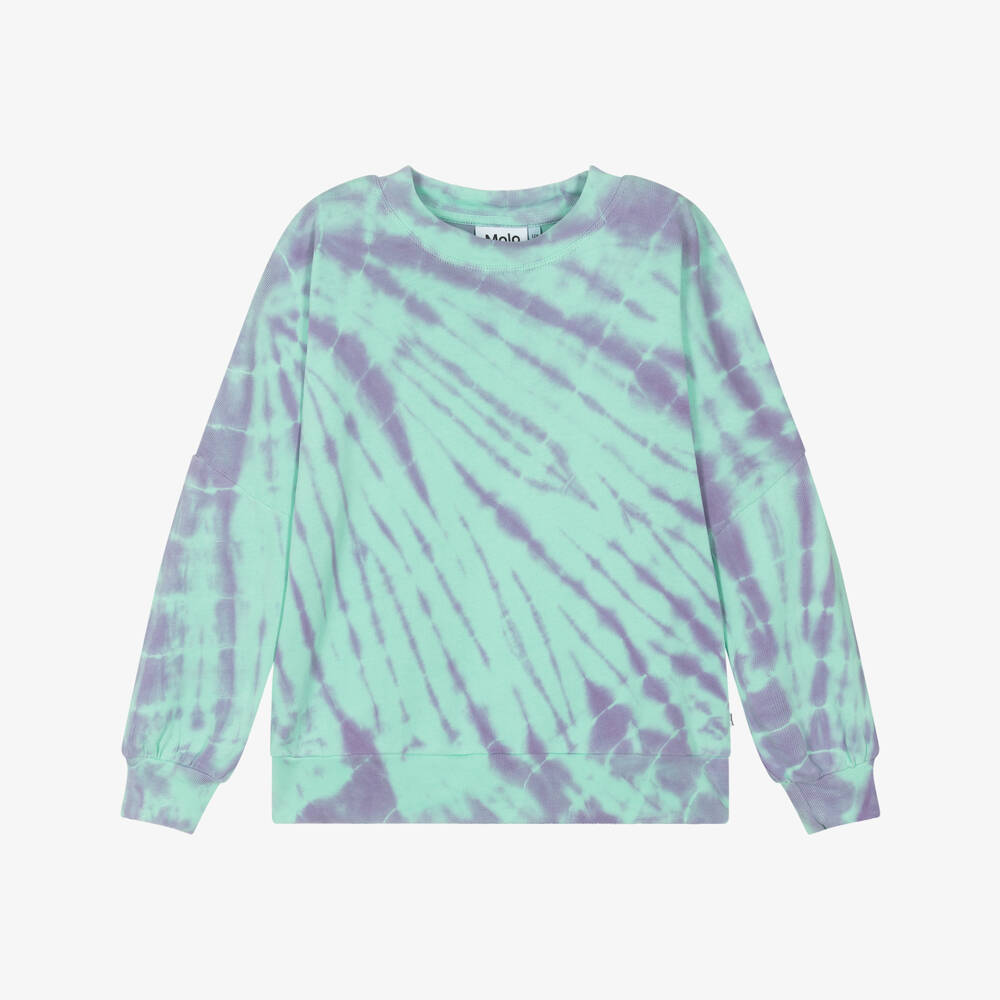 Molo-Girls Mint & Lilac Tie-Dye Sweater | Childrensalon Outlet