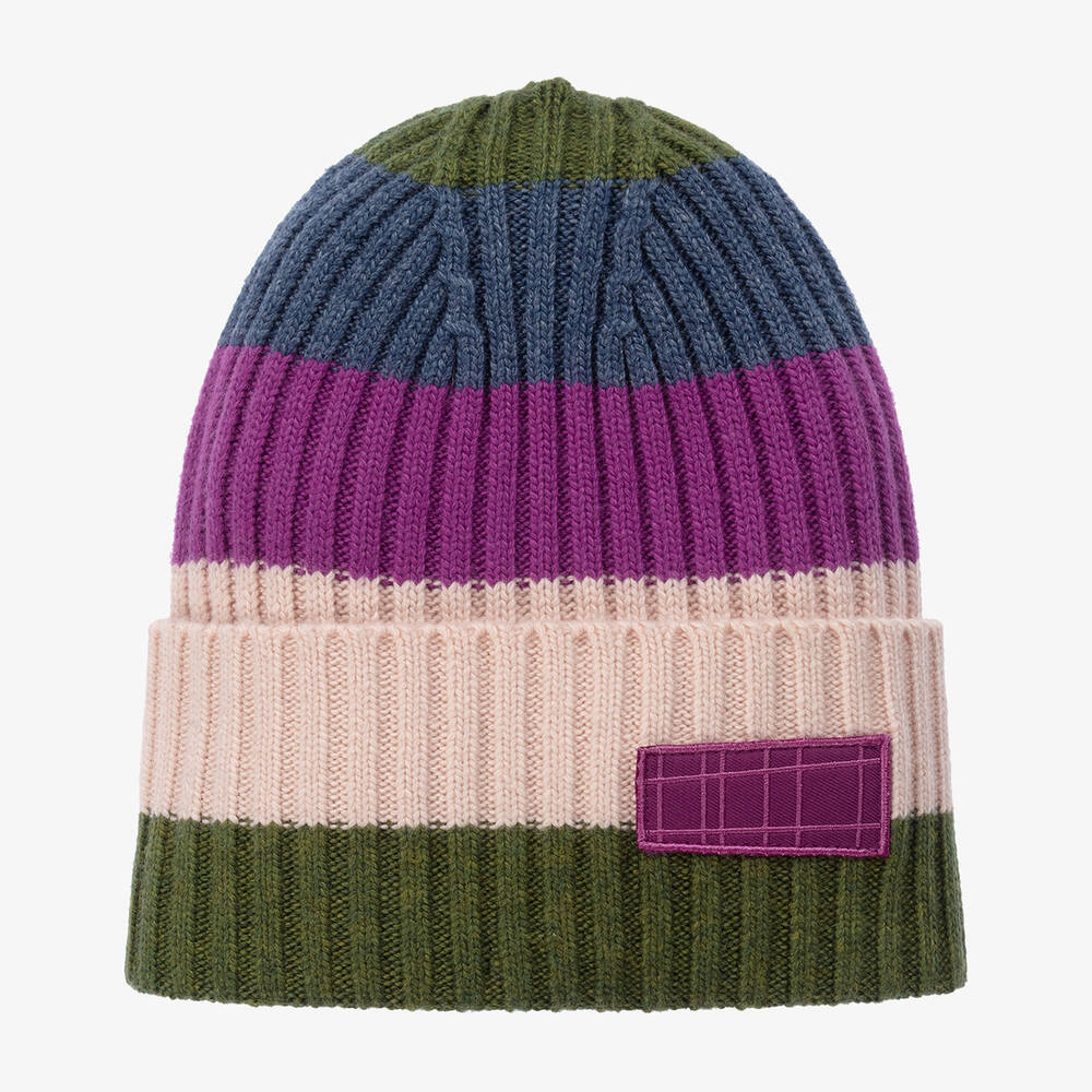 Molo - Girls Multicolour Stripes Knitted Hat | Childrensalon