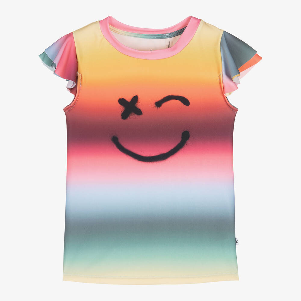 Molo - Girls Multicoloured Smile Sun Top (UPF50+) | Childrensalon