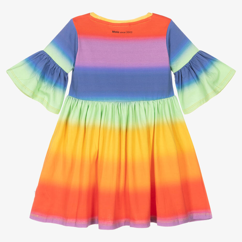 Molo-Girls Ombré Rainbow Cotton Dress | Childrensalon Outlet