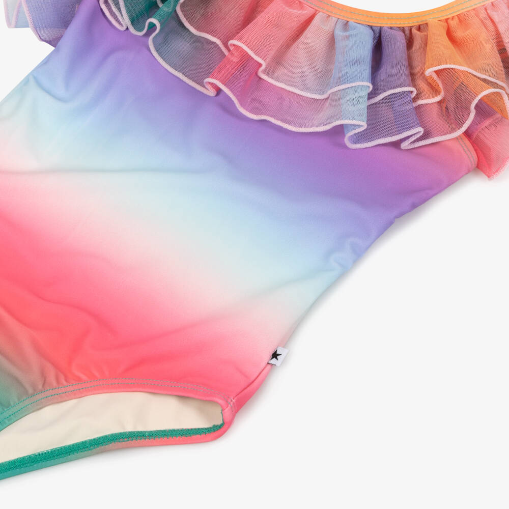 Molo-Girls Ombre Ruffle Swimsuit Pink | Childrensalon Outlet