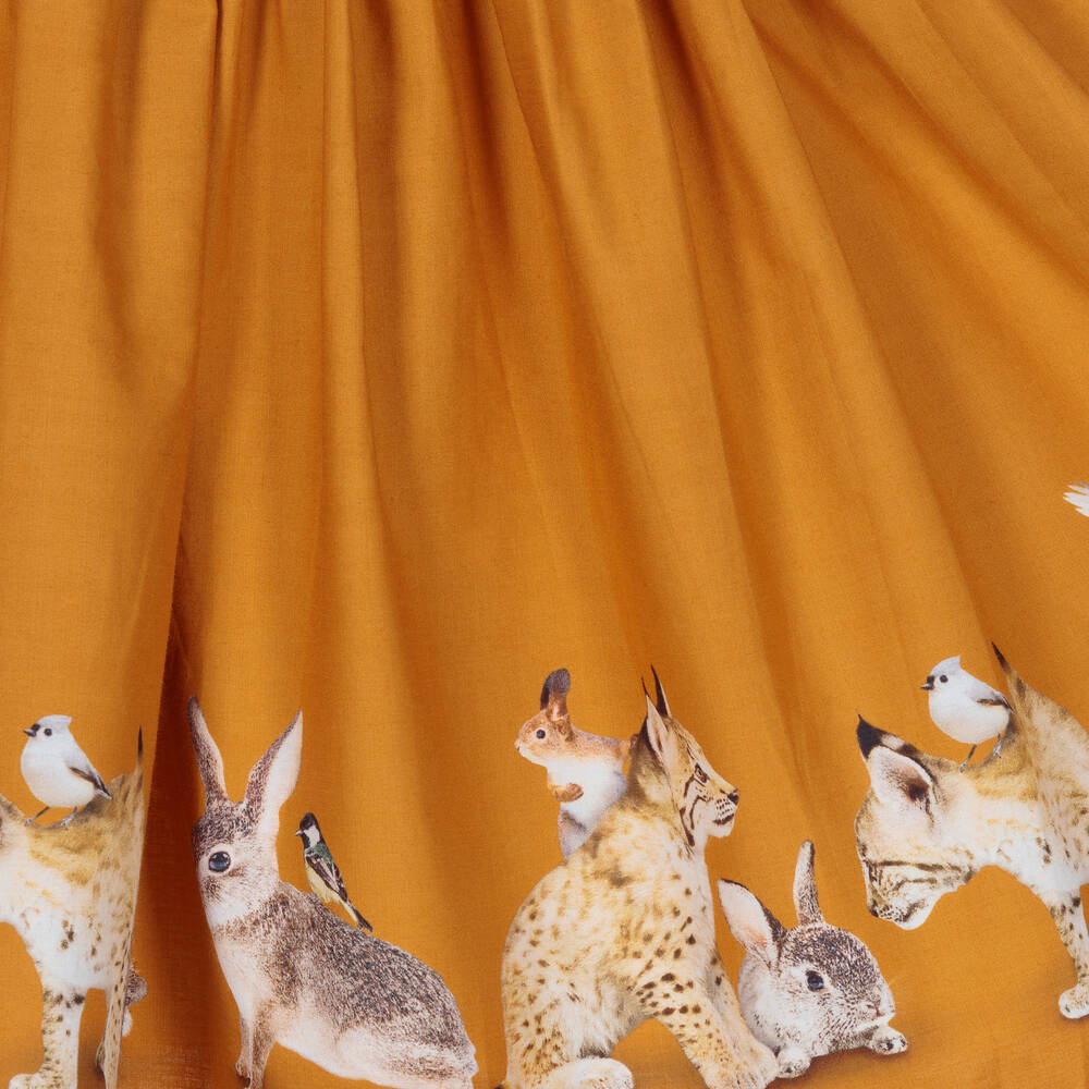 Molo-Girls Orange Cotton Dress | Childrensalon Outlet