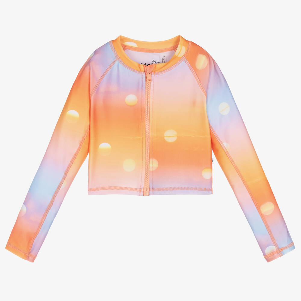 Molo-Girls Orange Sun Protective Top (UPF50+) | Childrensalon Outlet