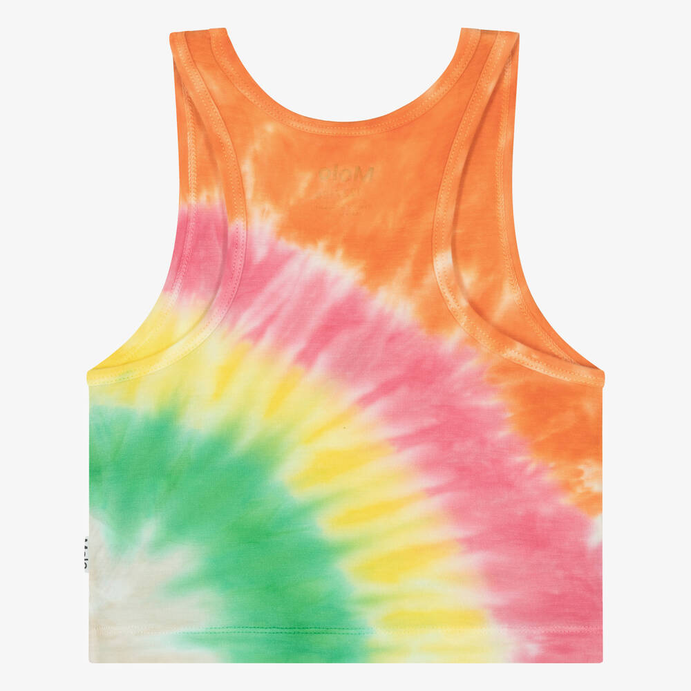 Molo-Girls Orange Viscose Tie-Dye Vest Top | Childrensalon Outlet