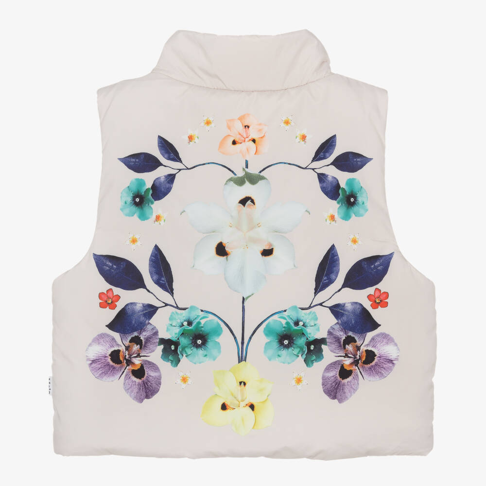 Molo-Girls Orchid Print Puffer Vest | Childrensalon Outlet