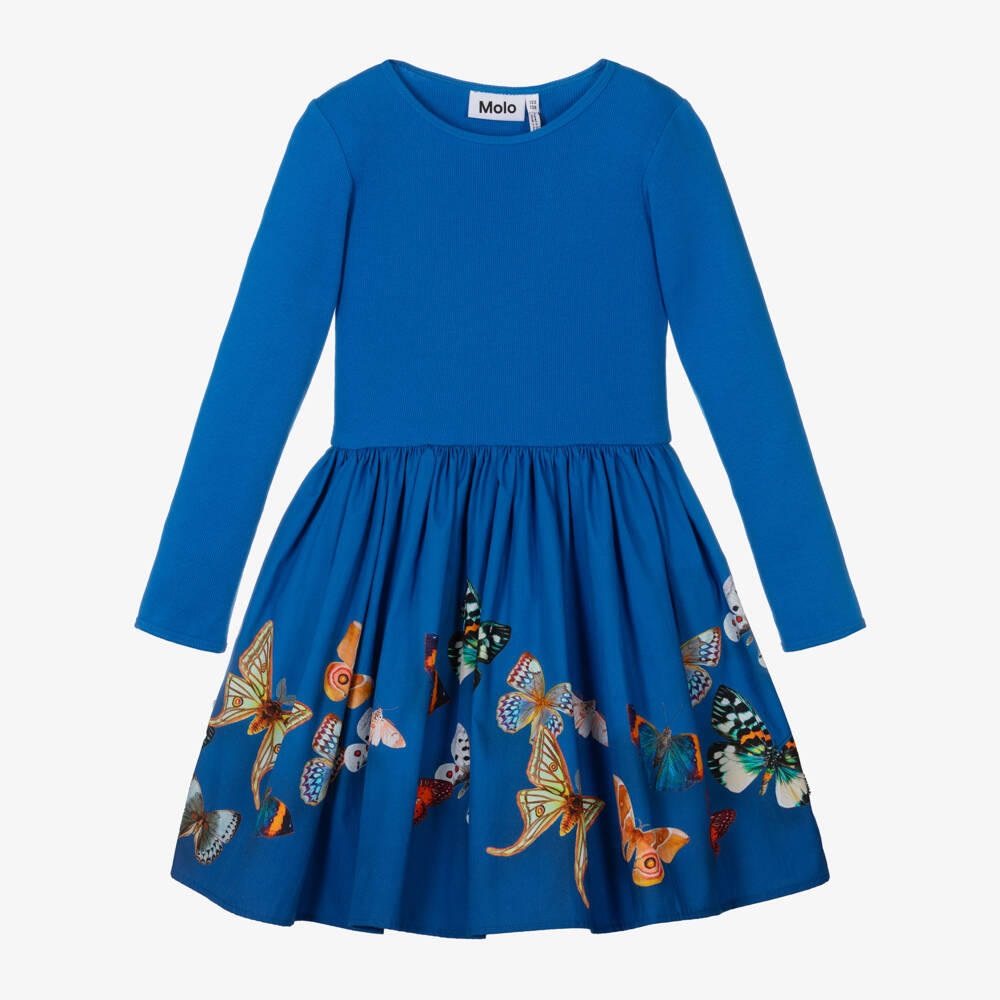 Molo-Girls Organic Butterfly Print Dress | Childrensalon Outlet