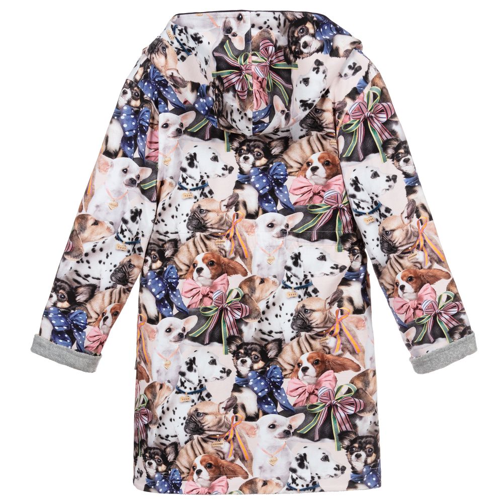 مولو-روب حمّام قطن عضوي جيرسي لون أسود وأزرق للبنات | Childrensalon Outlet