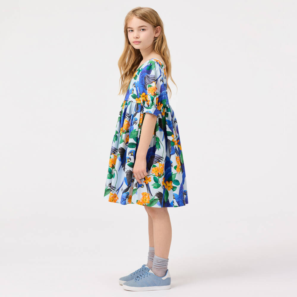 Molo-Girls Organic Cotton Birdie Dress | Childrensalon Outlet