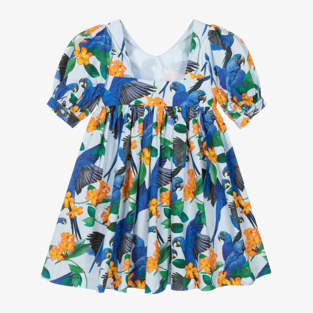 Molo-Girls Organic Cotton Birdie Dress | Childrensalon Outlet
