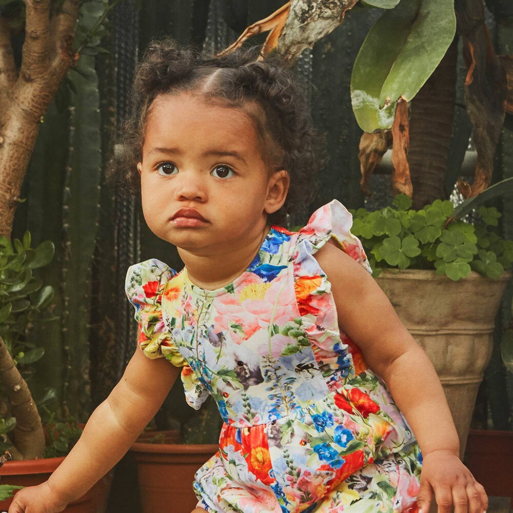 مولو-جمبسوت أطفال بناتي قطن عضوي جيرسي بطبعة ورود | Childrensalon Outlet