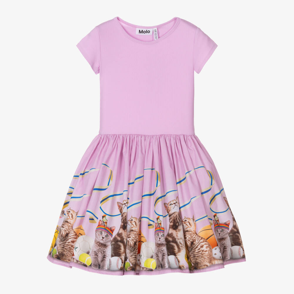 Molo-Girls Organic Cotton Sporty Cat Dress | Childrensalon Outlet