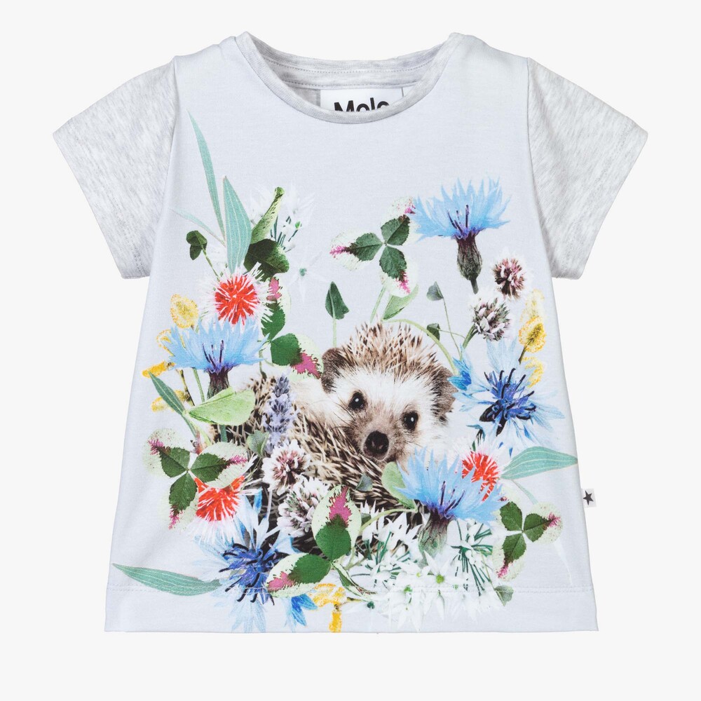 Molo - T-shirt gris en coton biologique | Childrensalon