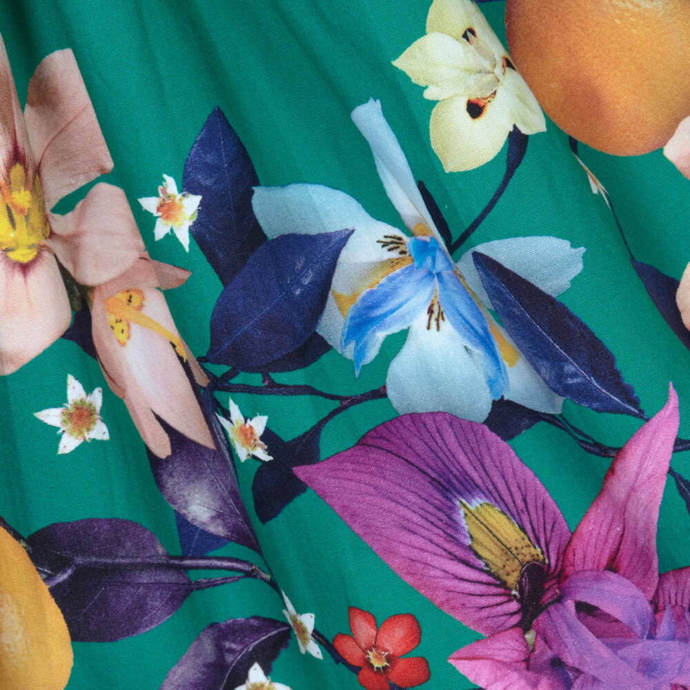 Molo-Girls Organic Green Floral Dress | Childrensalon Outlet