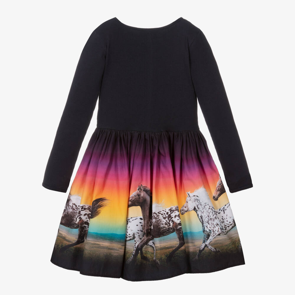 Molo-Girls Organic Navy Sunset Dress | Childrensalon Outlet