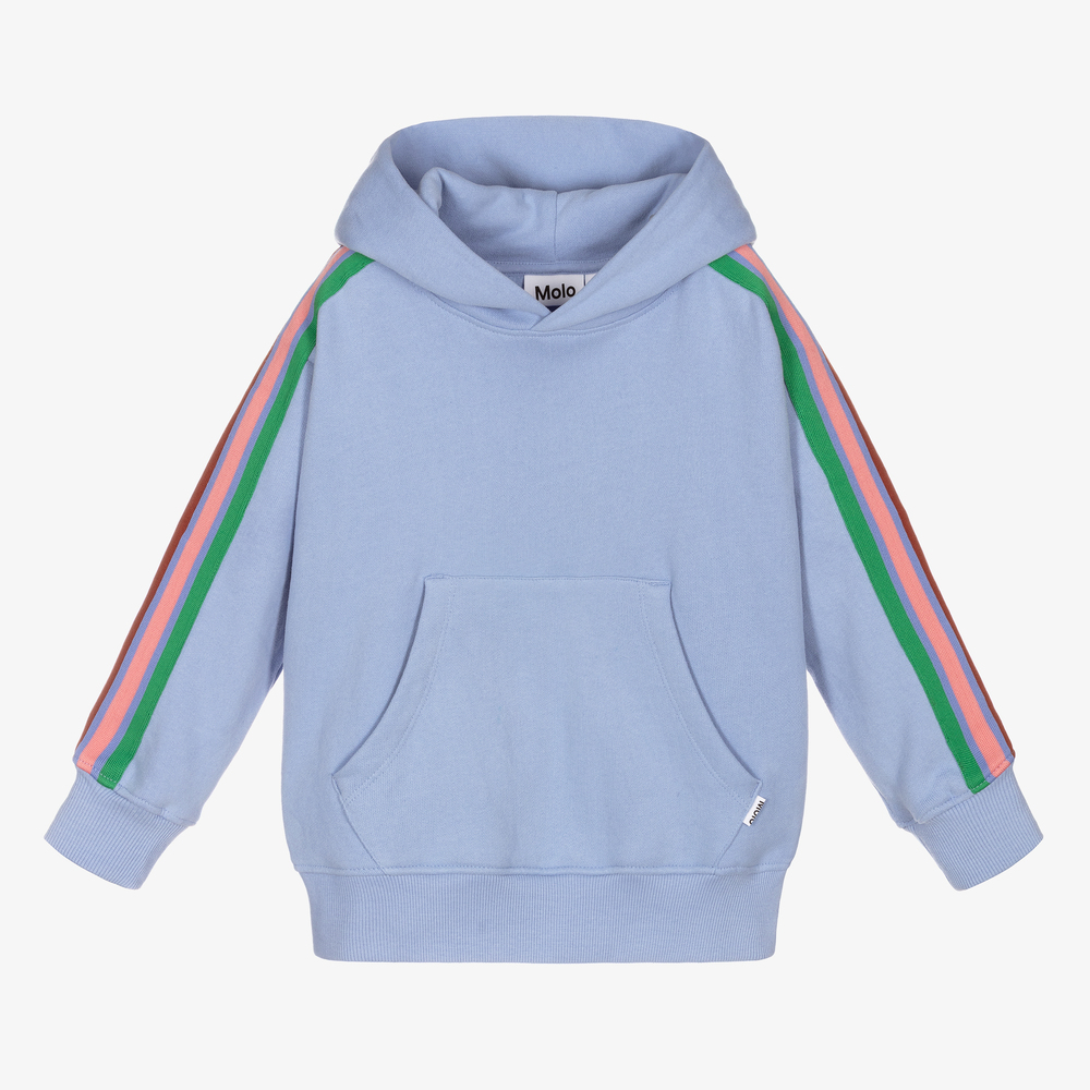 Molo - Girls Pale Blue Cotton Hoodie | Childrensalon