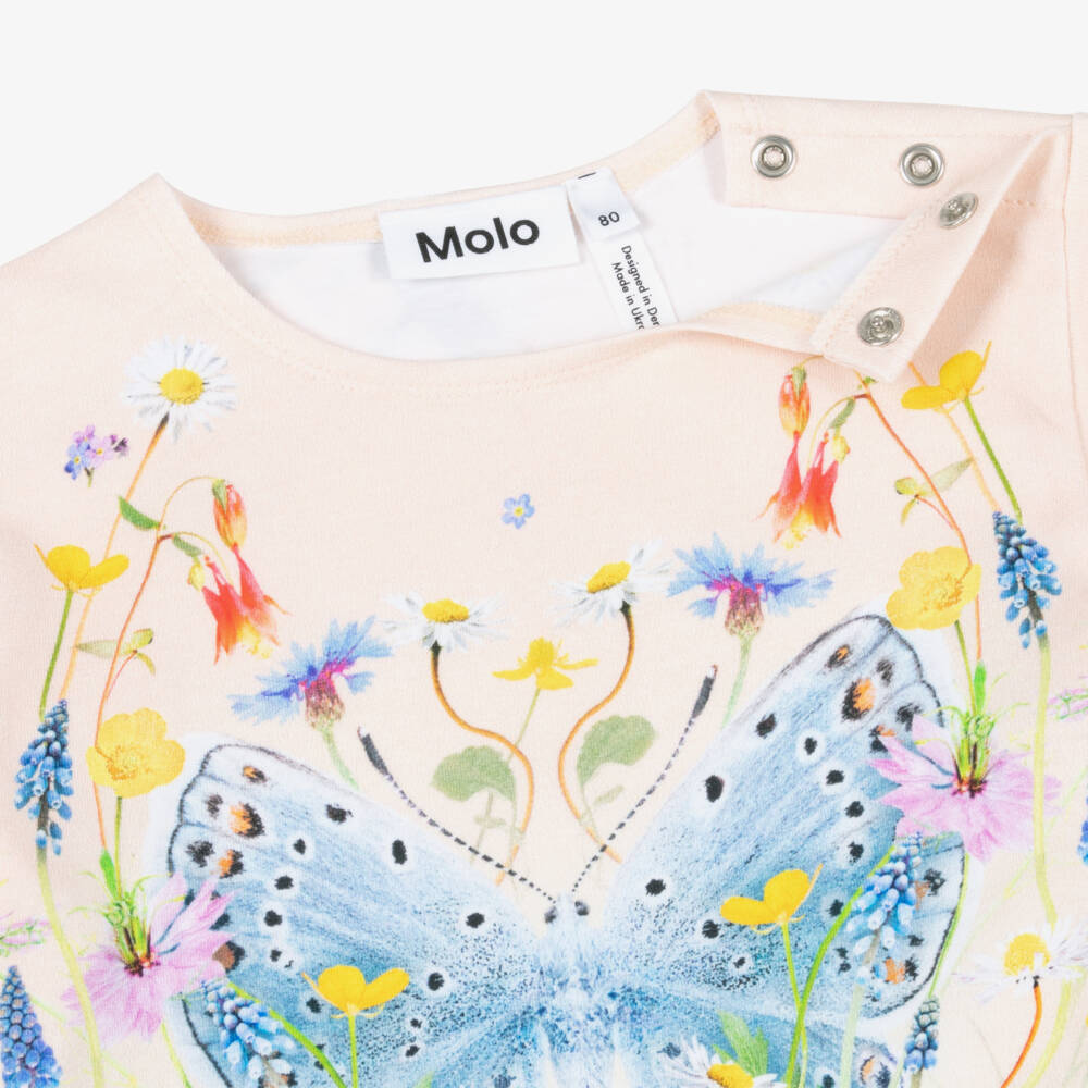 Molo-Розовая футболка с принтом бабочек для девочек | Childrensalon Outlet