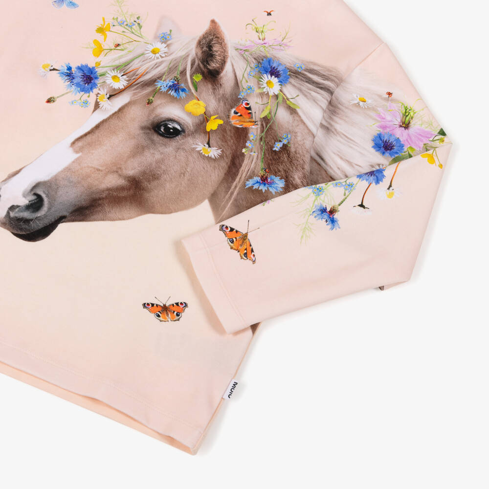 Molo-Розовый свитшот с лошадью для девочек | Childrensalon Outlet