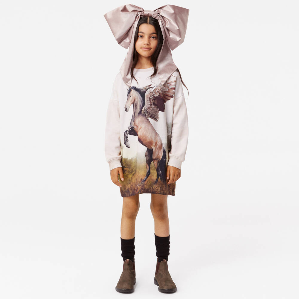 Molo-Розовое хлопковое платье - свитшот для девочек | Childrensalon Outlet