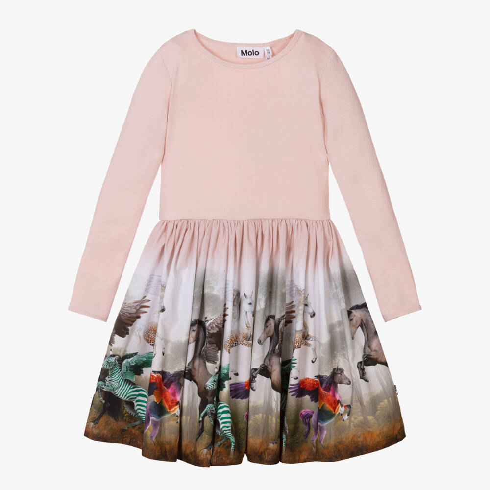 Molo-Girls Pale Pink Pegasus Dress | Childrensalon Outlet
