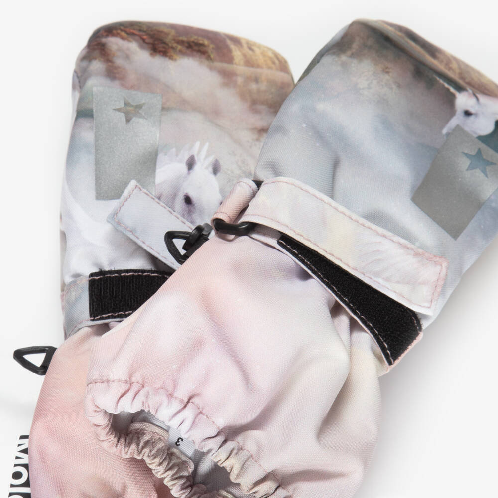 Molo-Girls Pale Pink Pegasus Ski Gloves | Childrensalon Outlet