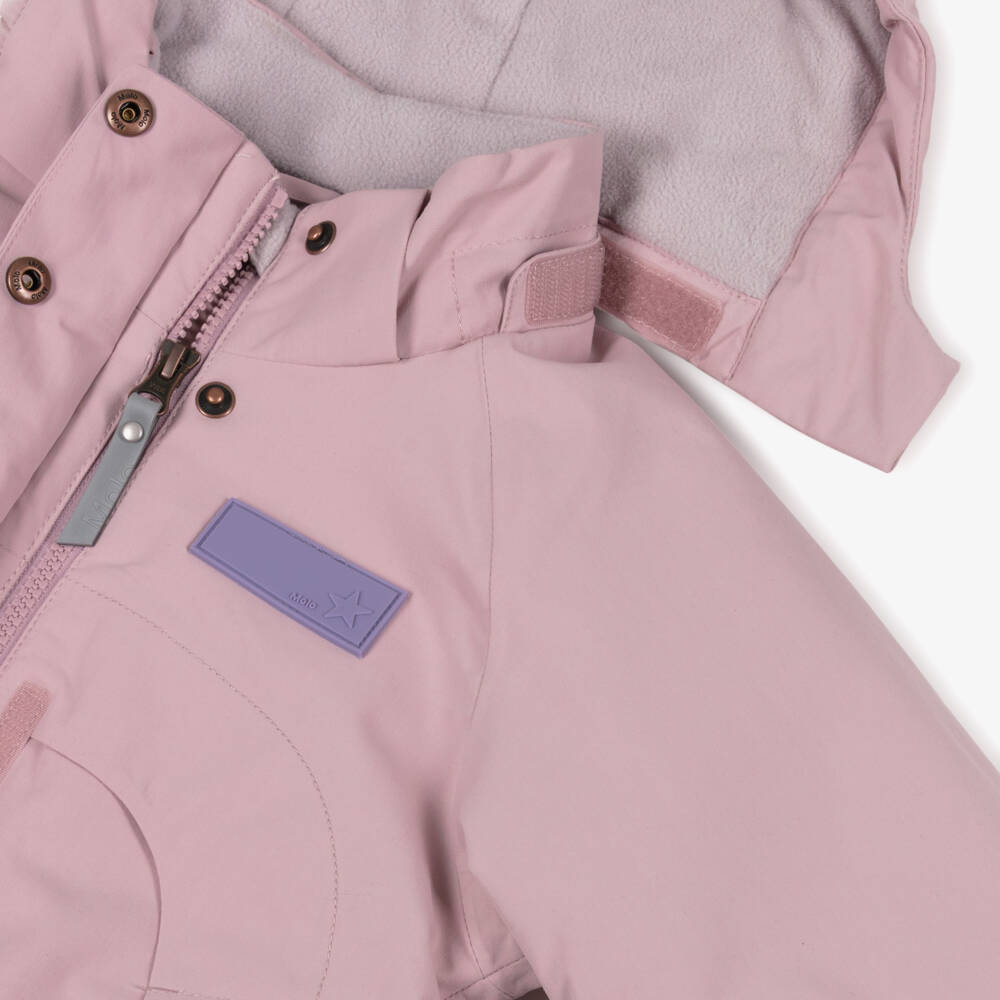 Molo-Girls Pale Pink Technical & Waterproof Snowsuit | Childrensalon Outlet