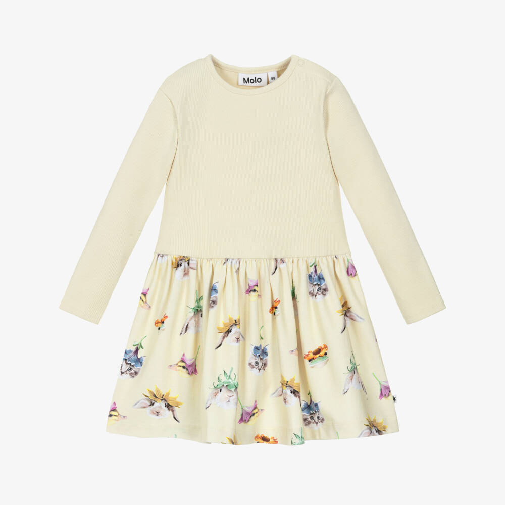 Molo-Платье с принтом котов и зайцев для девочек | Childrensalon Outlet