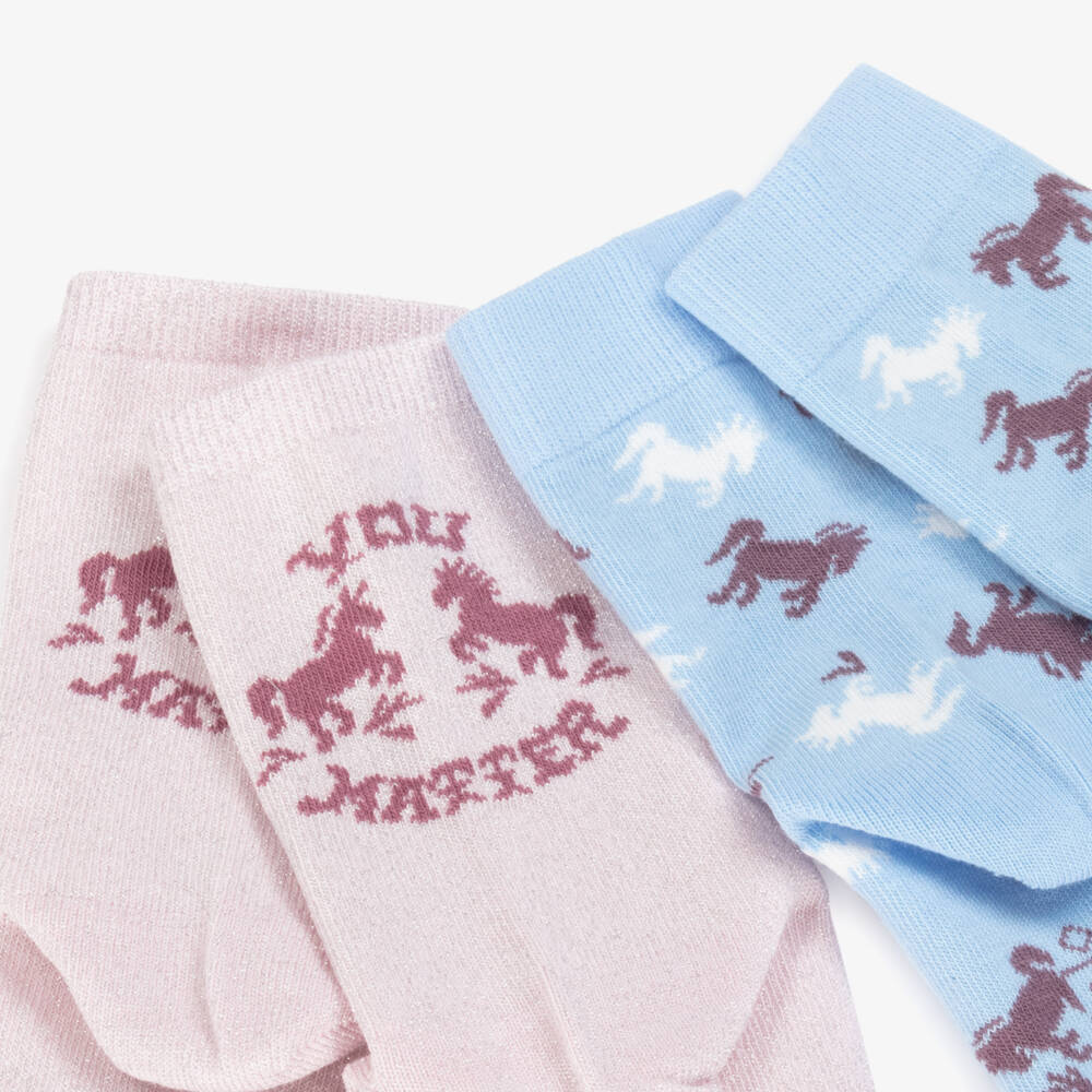 Molo-Girls Pastel Horse-Themed Sock Duo | Childrensalon Outlet