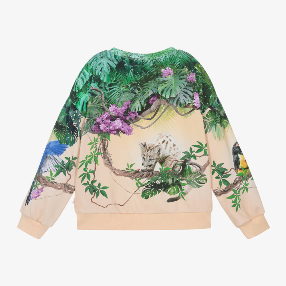 Molo-Girls Peach & Mint Cotton Crewneck | Childrensalon Outlet