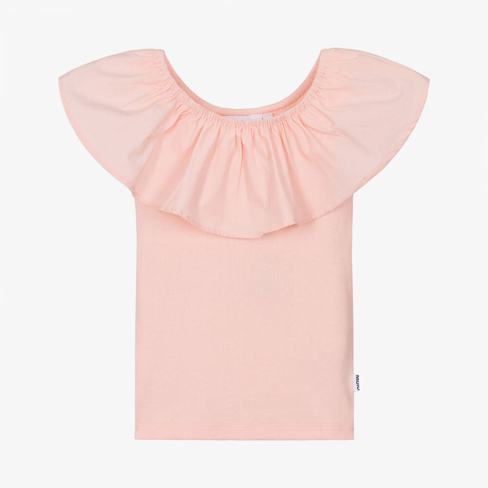 Molo-Розовый топ без рукавов с оборками для девочек | Childrensalon Outlet