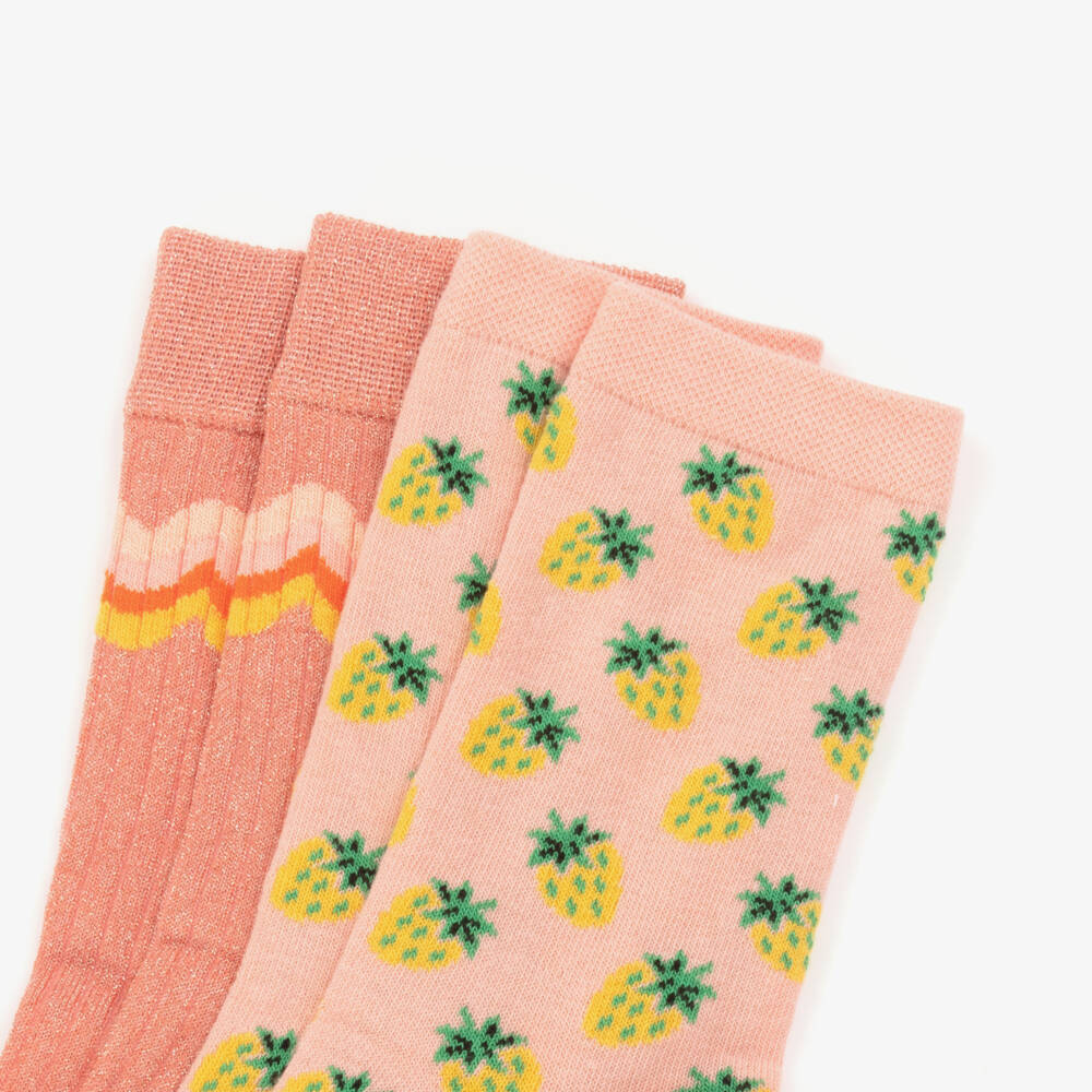 Molo-Girls Pink Berry Fun Sock Set | Childrensalon Outlet