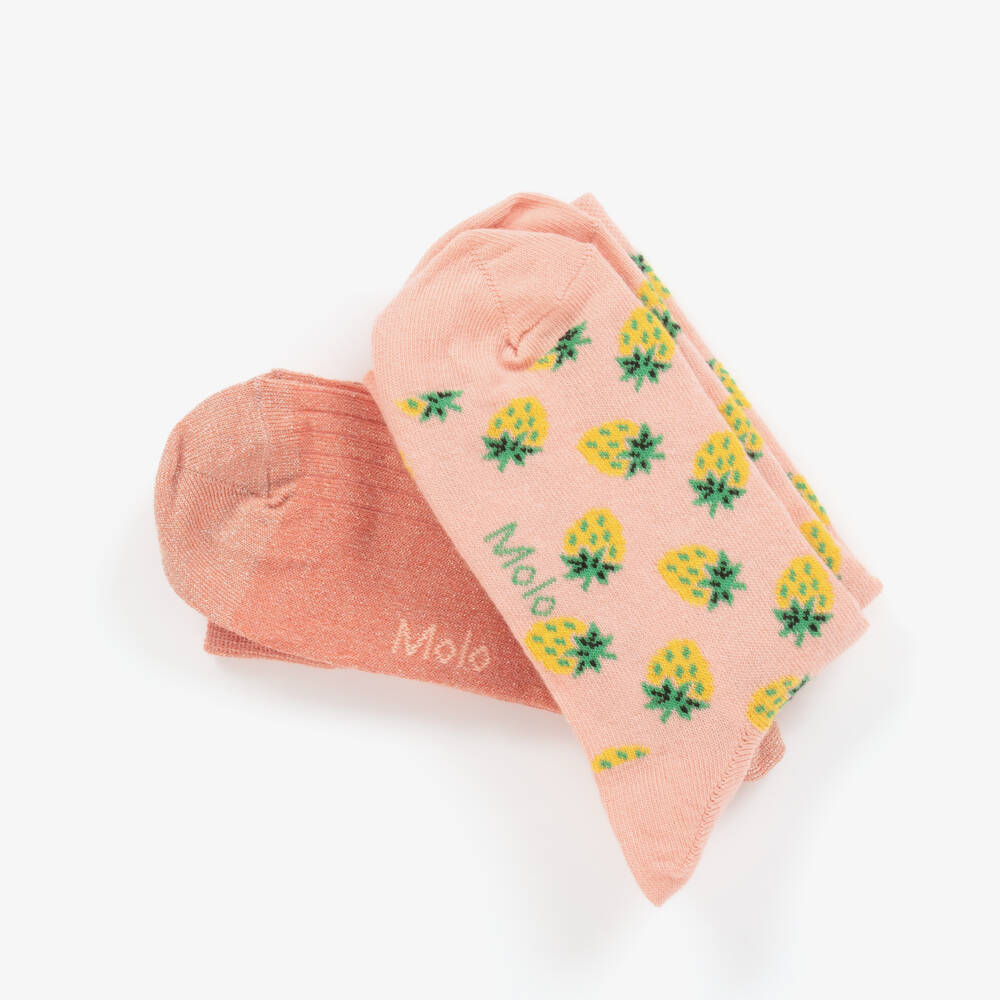 Molo-Girls Pink Berry Fun Sock Set | Childrensalon Outlet