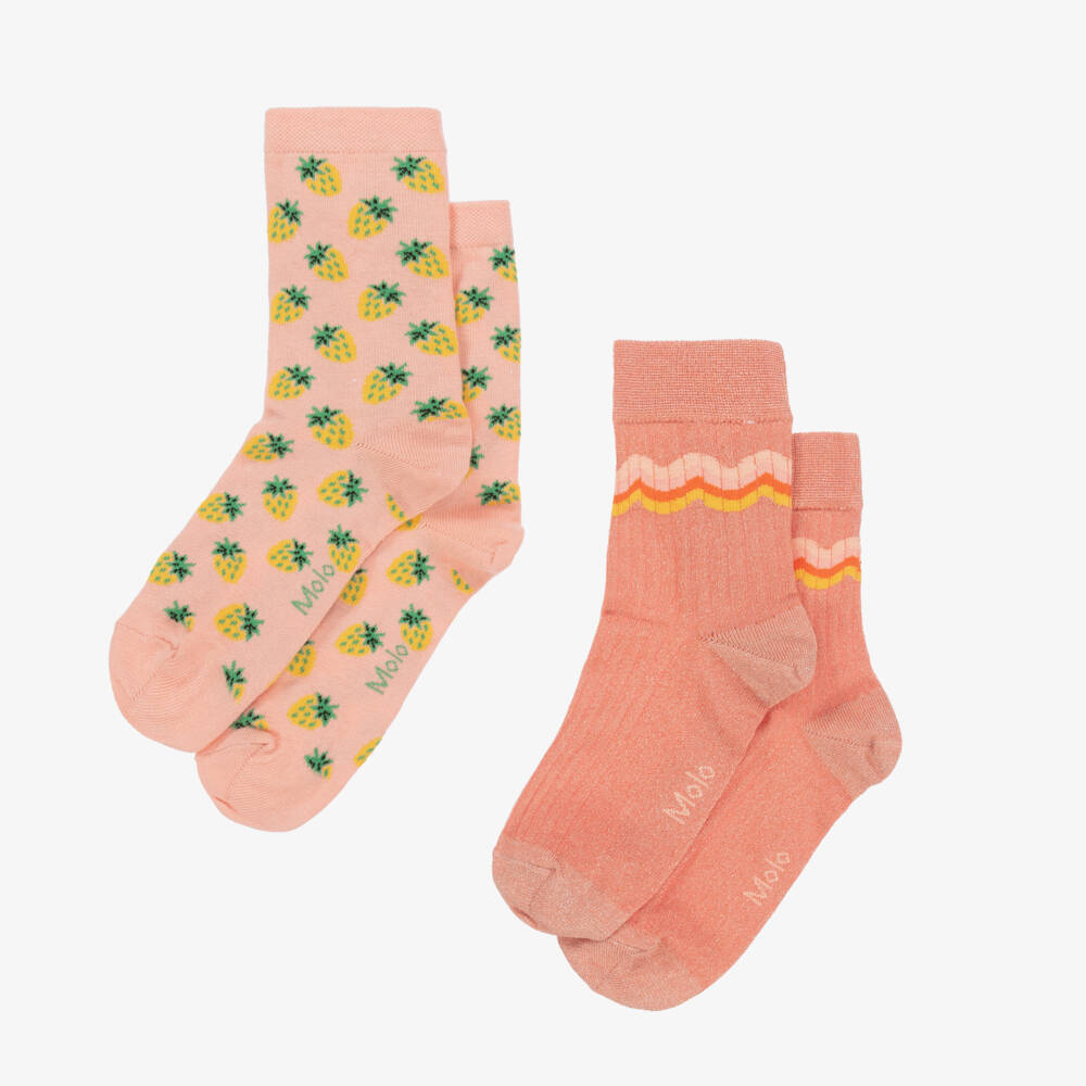 Molo-Girls Pink Berry Fun Sock Set | Childrensalon Outlet