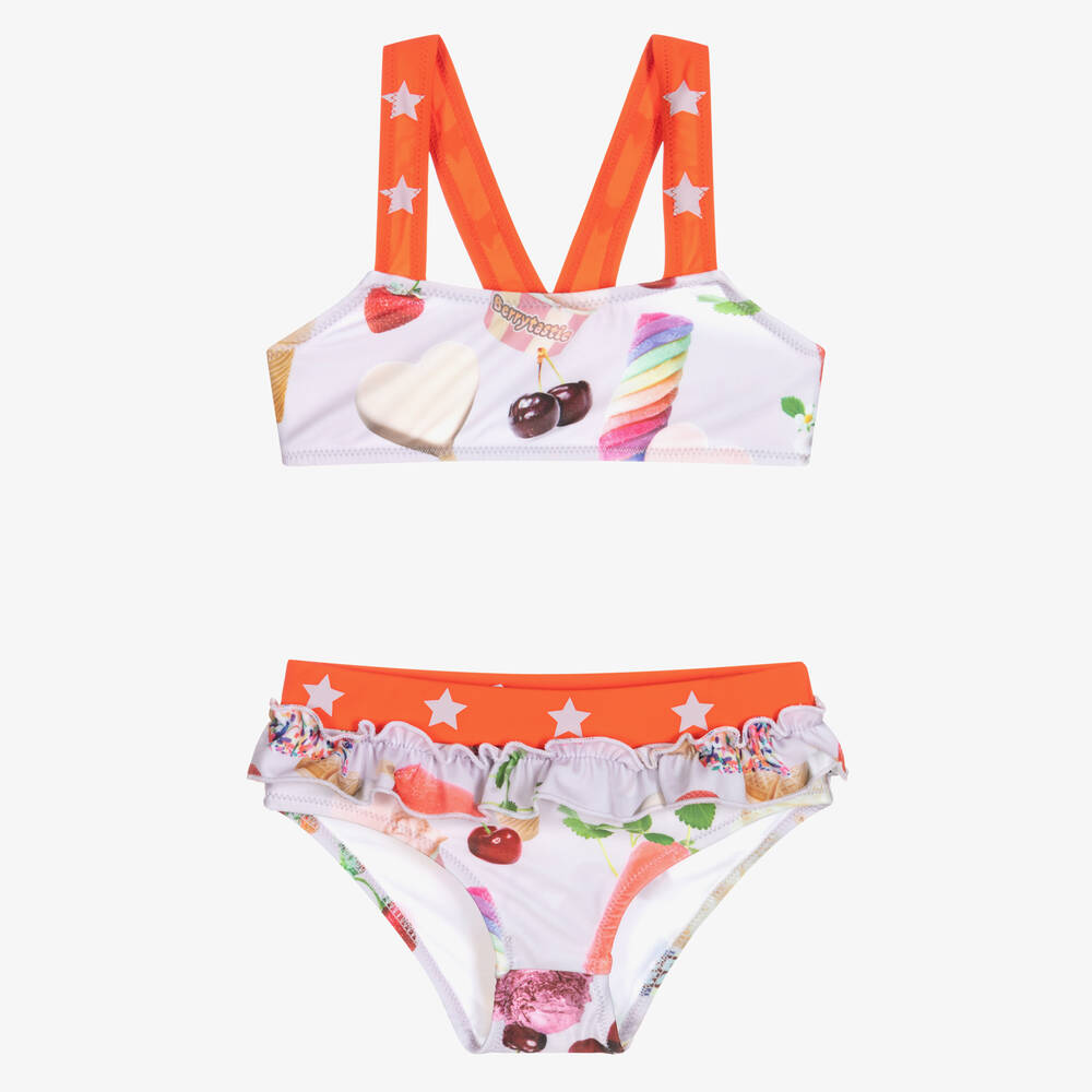 Molo - Girls Pink Bikini (UPF50+) | Childrensalon