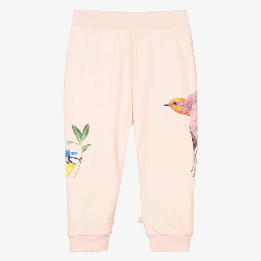 Molo - Rosa Jogginghose mit Vögeln (M) | Childrensalon