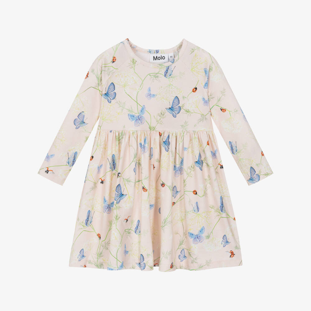 Molo-Розовое платье с принтом бабочек для девочек | Childrensalon Outlet