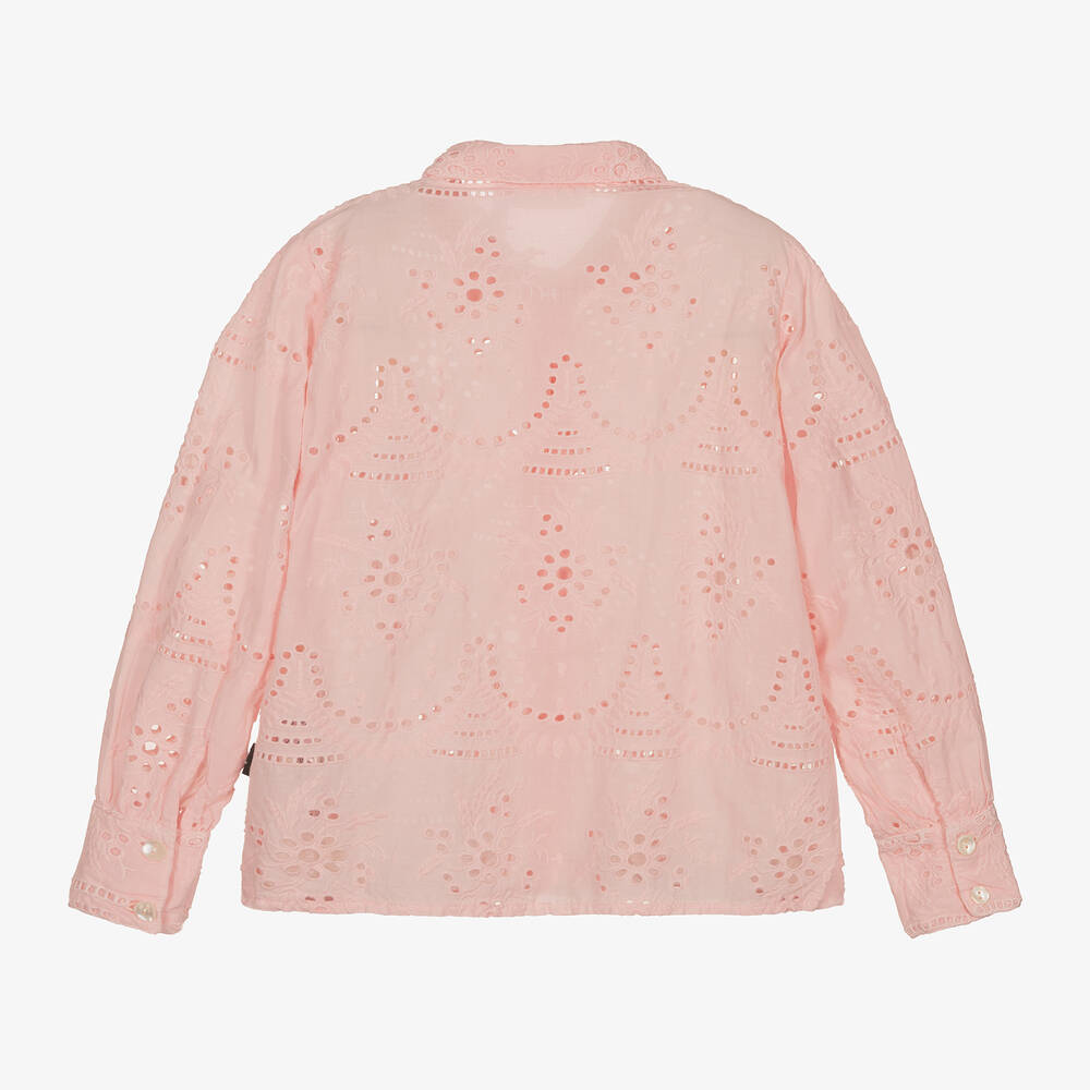 مولو-قميص قطن عضوي لون زهري للبنات | Childrensalon Outlet